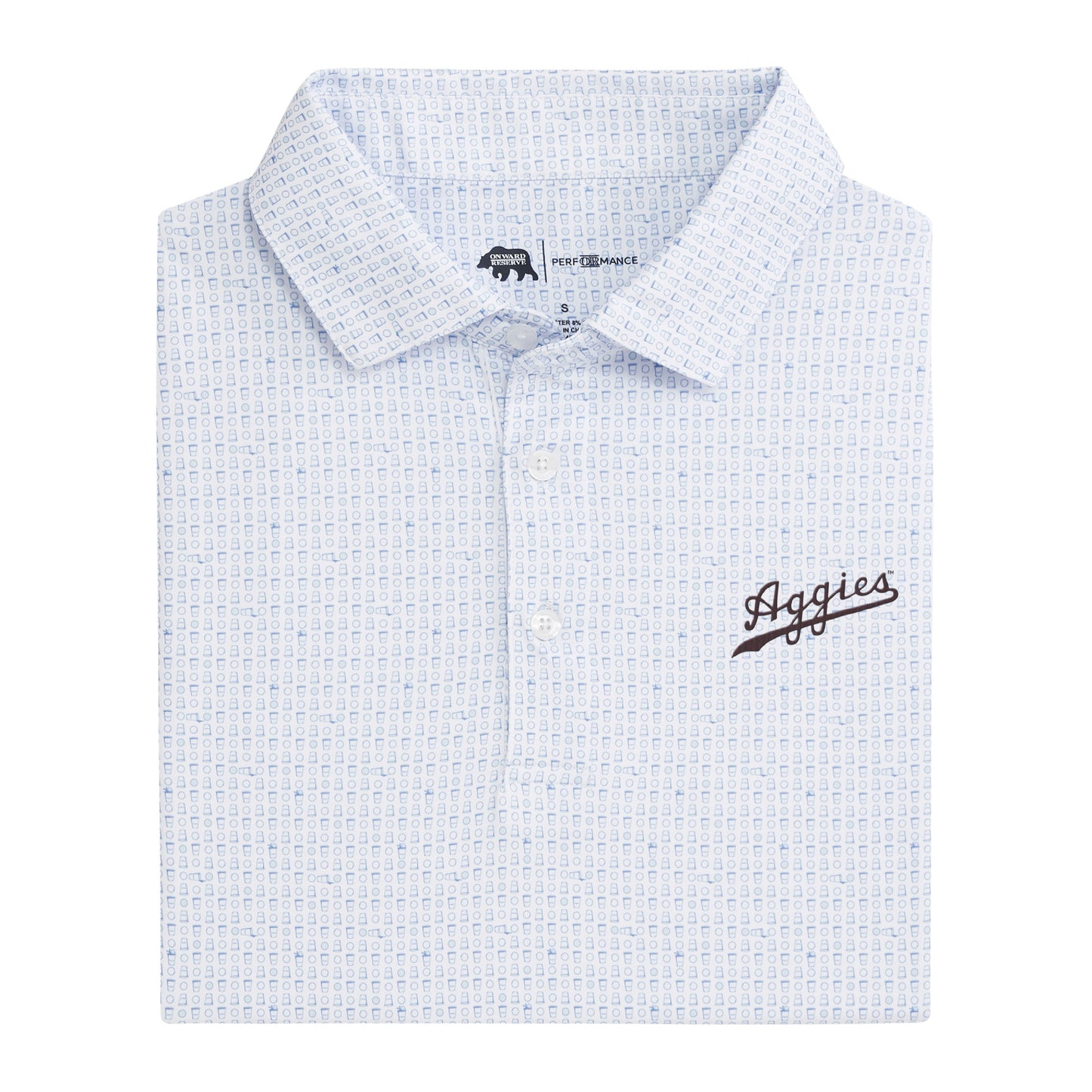 Lake Toxaway CC Aggies Vintage Script Tailgate Games Printed Performance Polo - Open Air