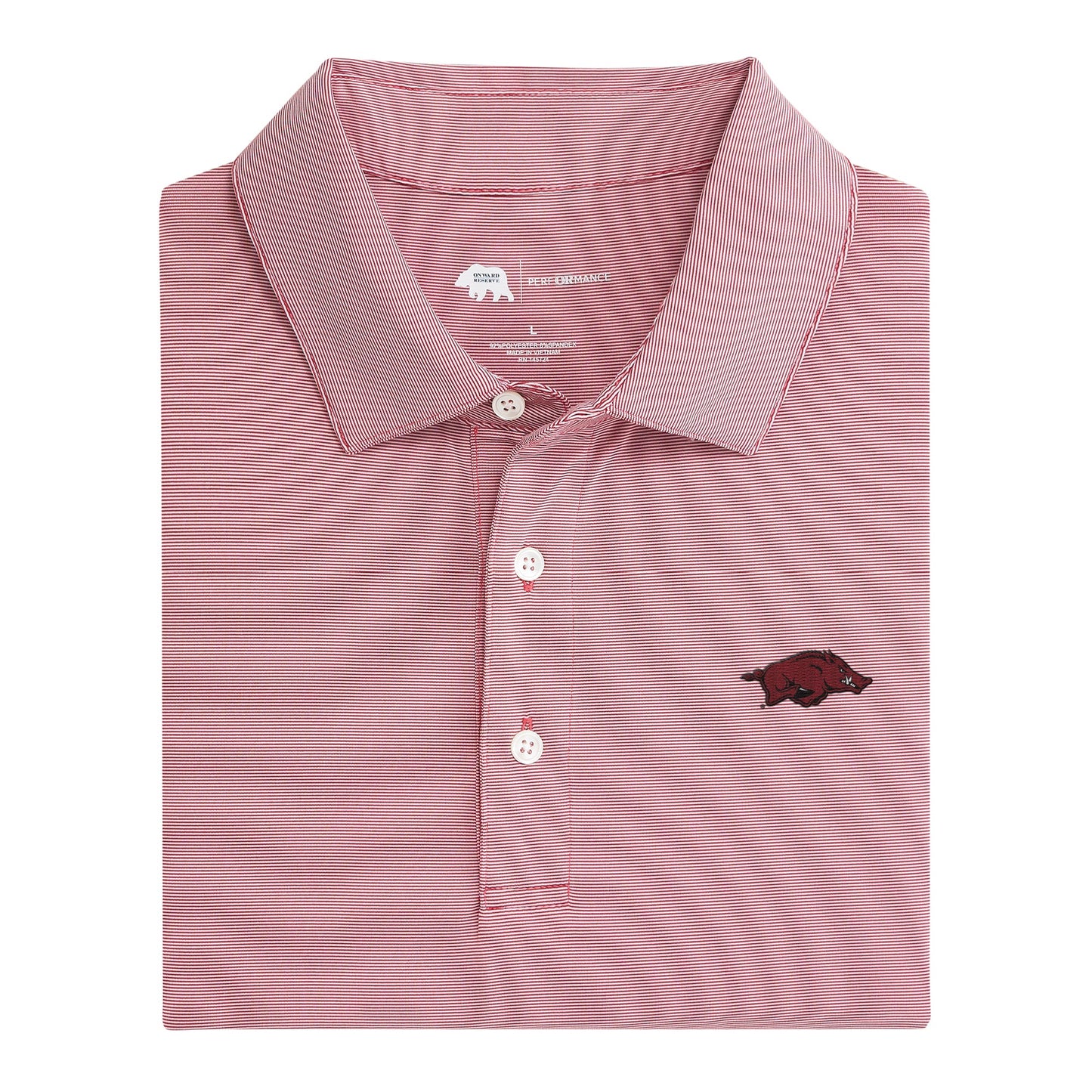 Lake Toxaway CC Arkansas Hairline Stripe Performance Polo