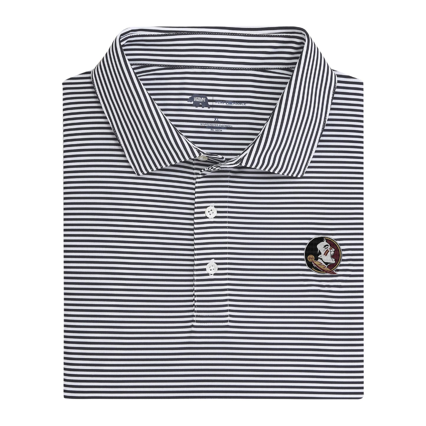 Lake Toxaway CC FSU Seminole Echo Stripe Performance Polo - Black