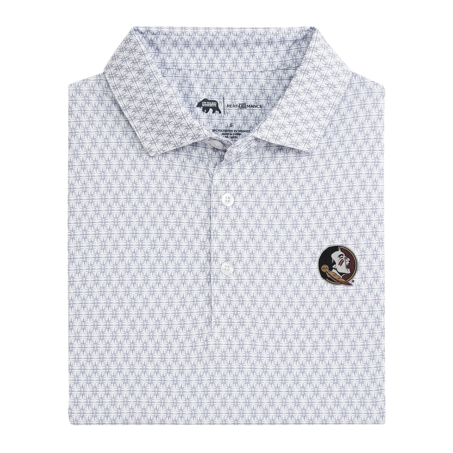 Lake Toxaway CC FSU Tents Printed Performance Polo - White
