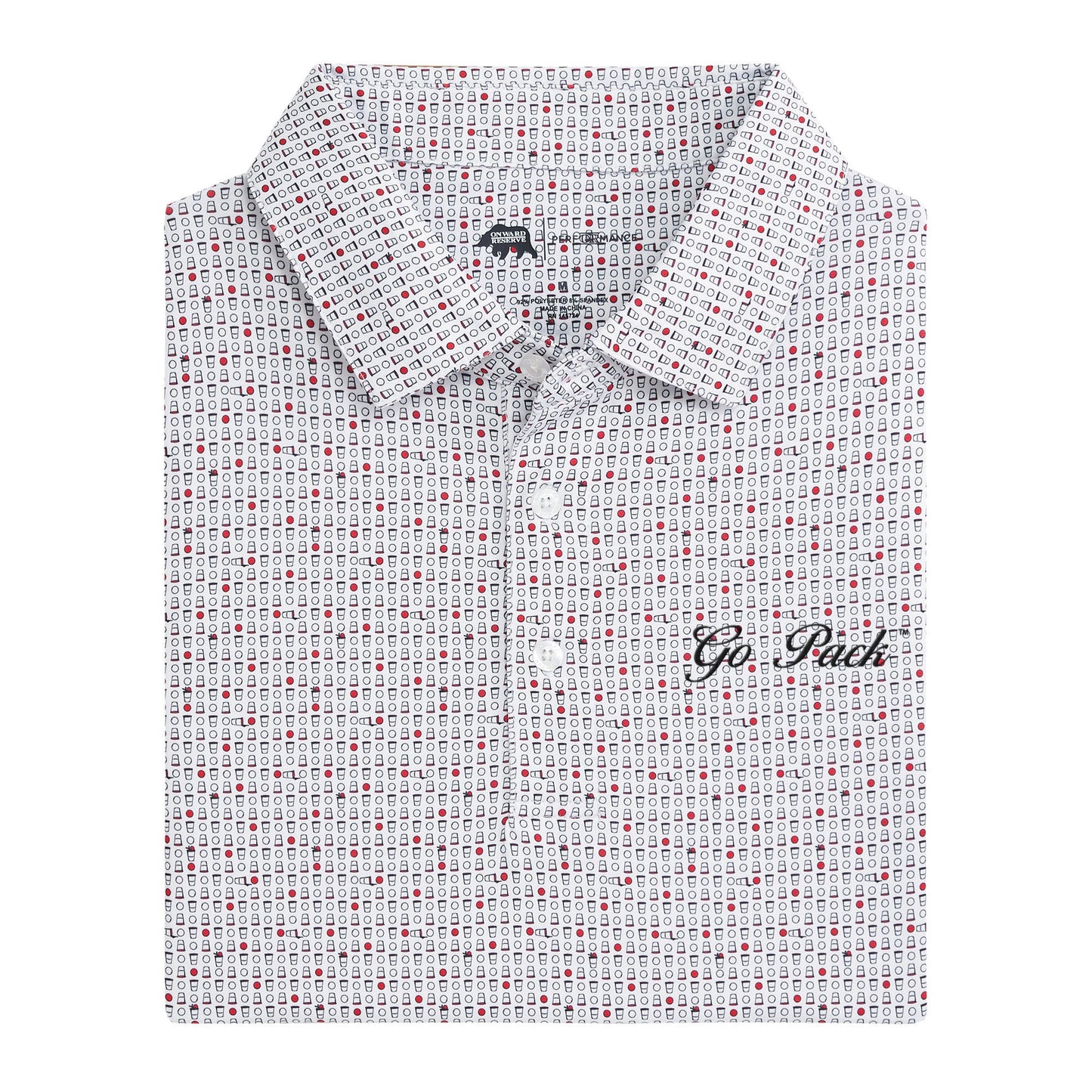 Lake Toxaway CC Go Pack Vintage Script Tailgate Games Printed Performance Polo - Red