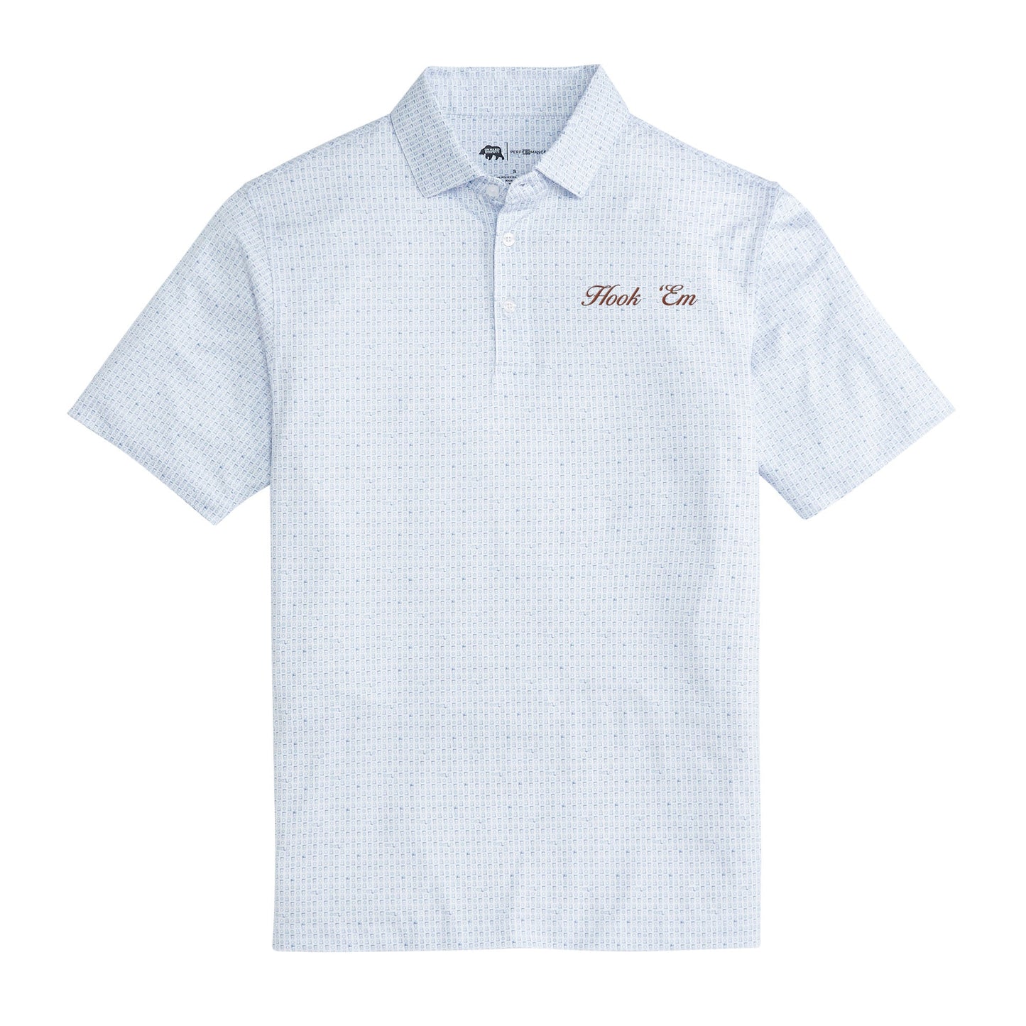 Lake Toxaway CC Hook 'Em Vintage Script Tailgate Games Printed Performance Polo - Open Air