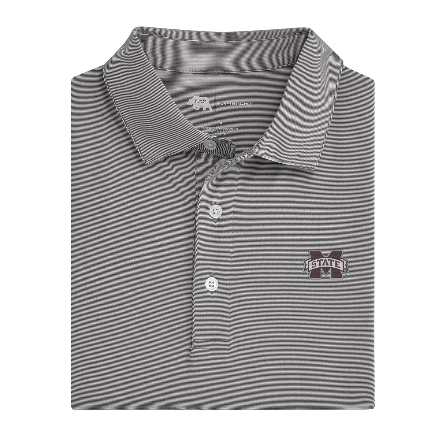 Lake Toxaway CC Mississippi State Hairline Stripe Performance Polo