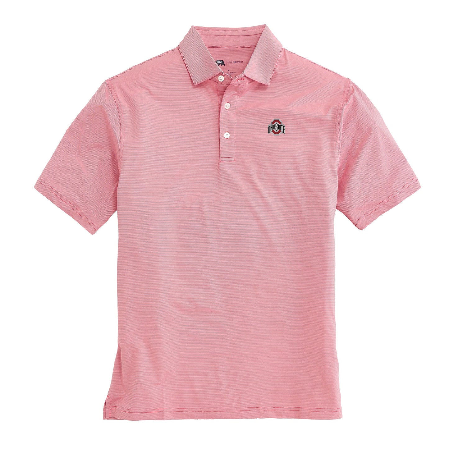 Lake Toxaway CC Hairline Stripe Ohio State Performance Polo - Red