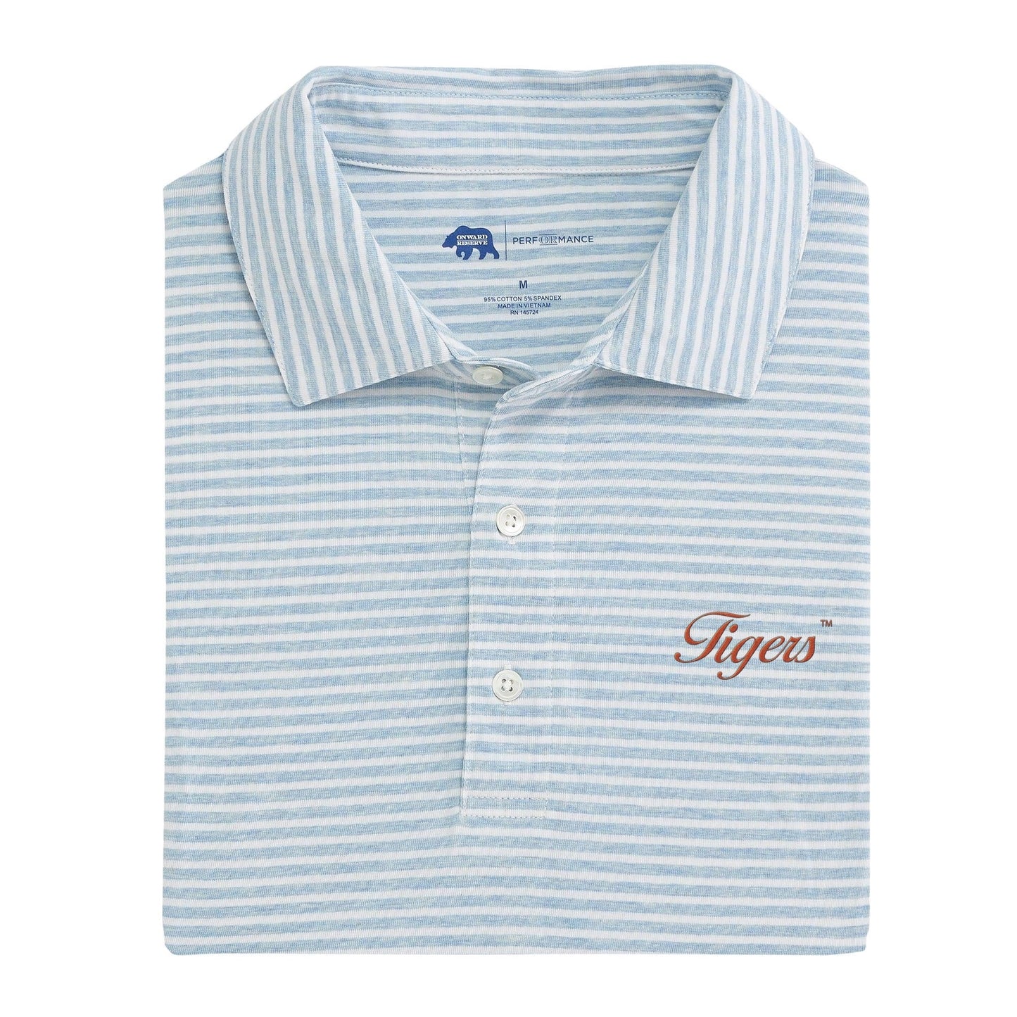 Lake Toxaway CC Tigers Vintage Script Row Stripe icon Polo - Sky