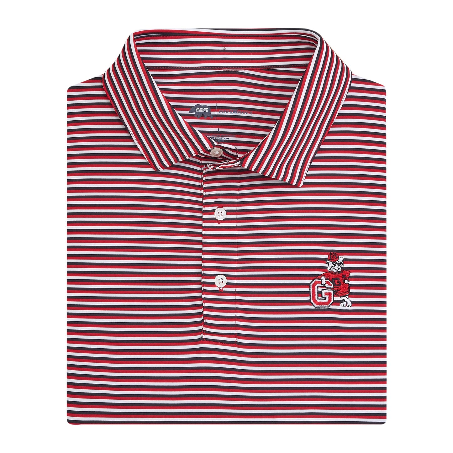Lake Toxaway CC UGA G Dog Tri Stripe Performance Polo - Red