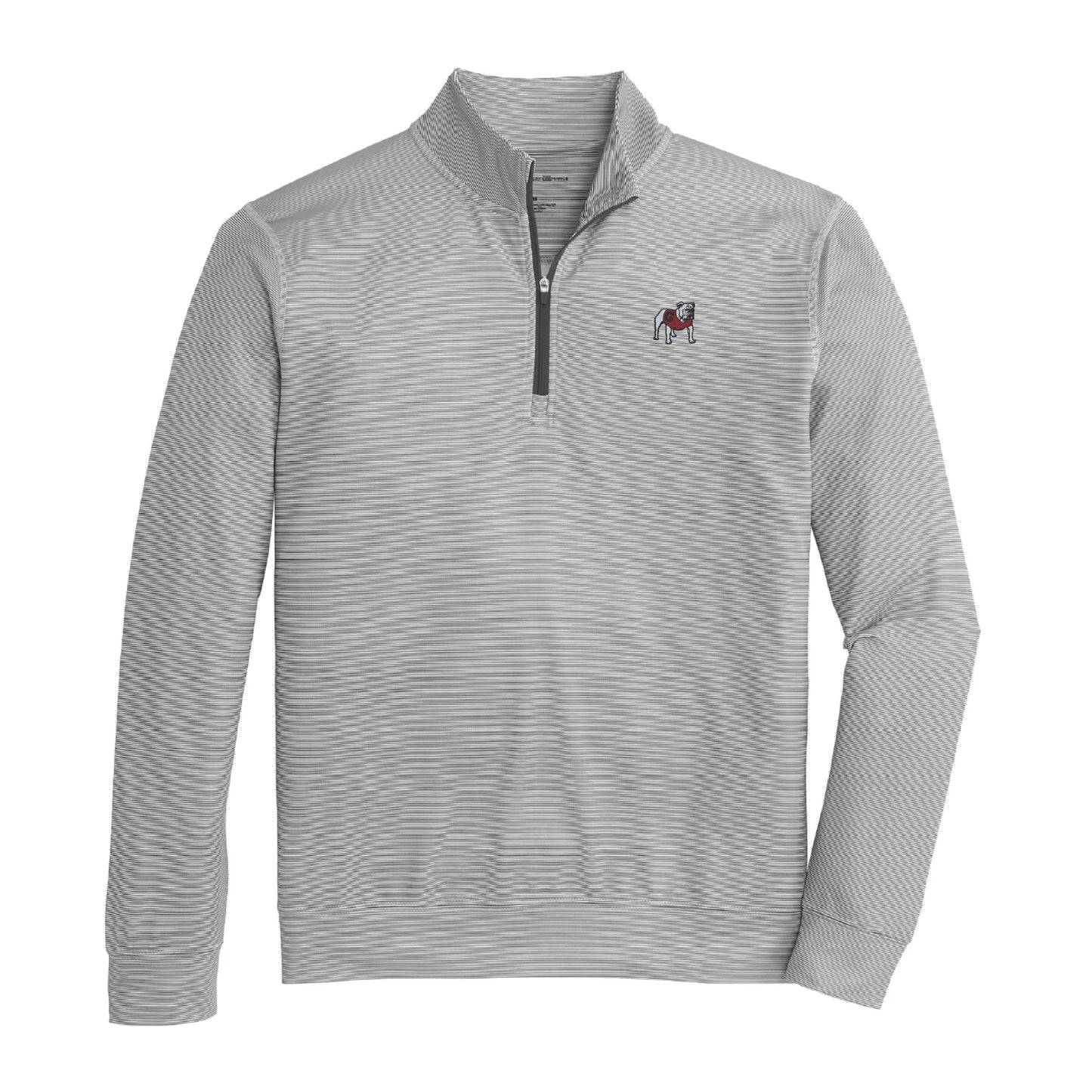 Lake Toxaway CC Standing Bulldog Hairline Stripe Printed Performance 1/4 Zip - Black