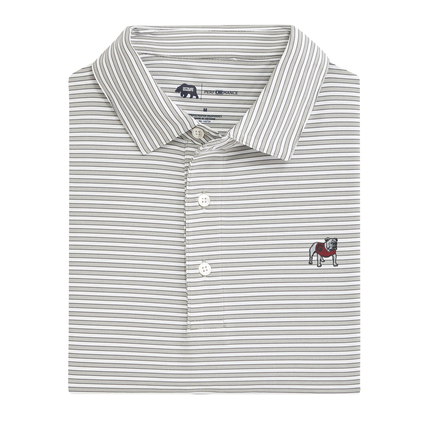 Lake Toxaway CC Mulligan Stripe Standing Bulldog Performance Polo