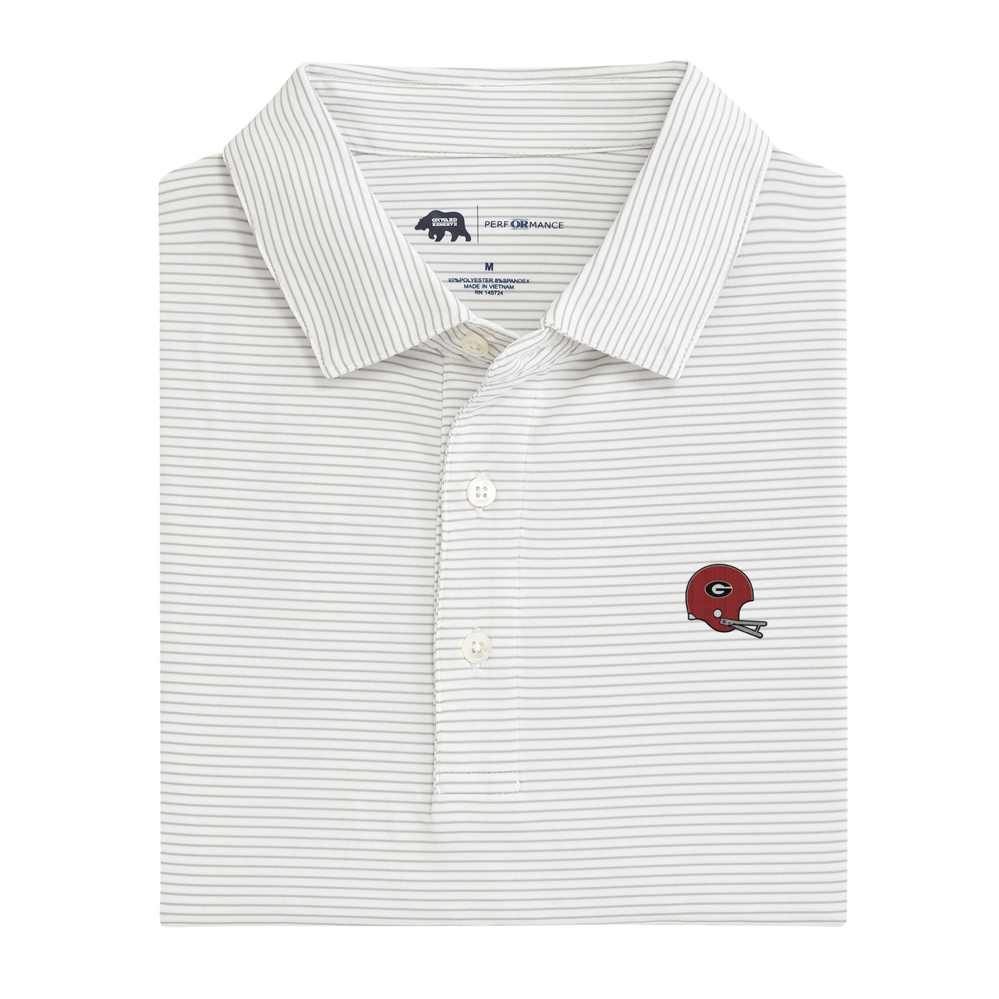 Lake Toxaway CC Vintage Helmet Birdie Stripe Performance Polo - Mirage Grey