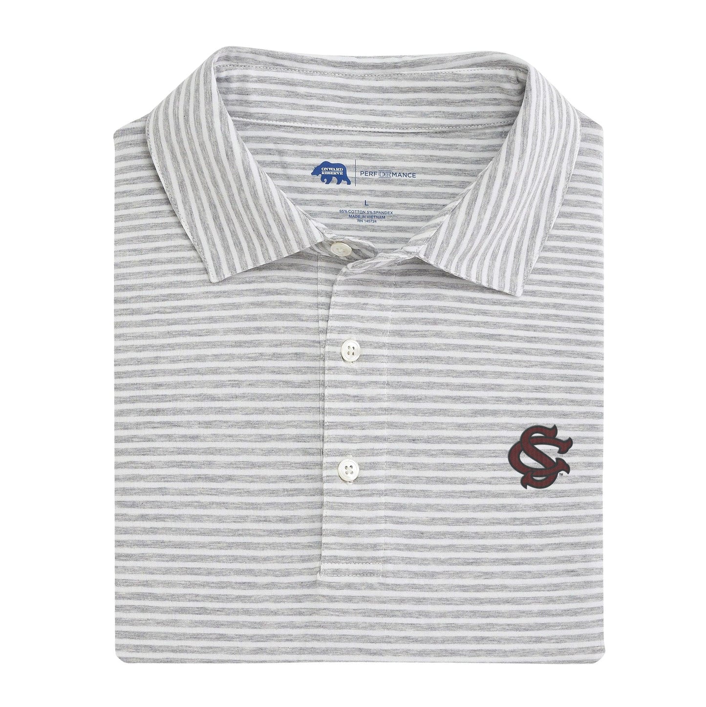 Lake Toxaway CC South Carolina SC Row Stripe Icon Polo - Heather Grey