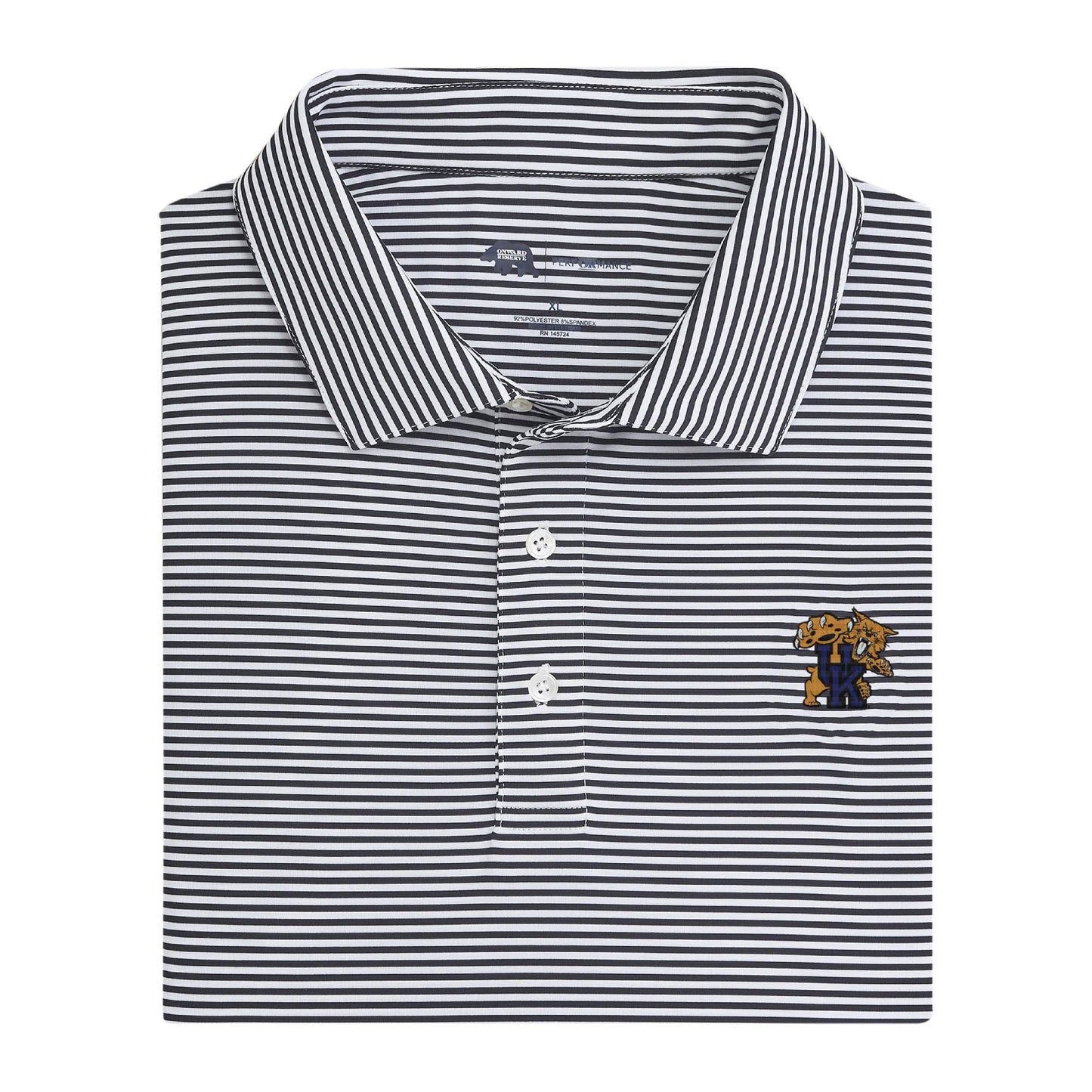 Lake Toxaway CC Kentucky Wildcat Echo Stripe Performance Polo - Black