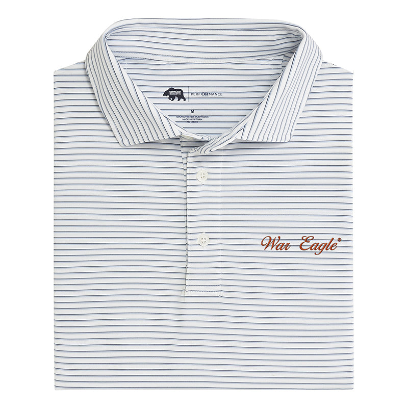 Lake Toxaway CC War Eagle Vintage Script Scout Stripe Performance Polo