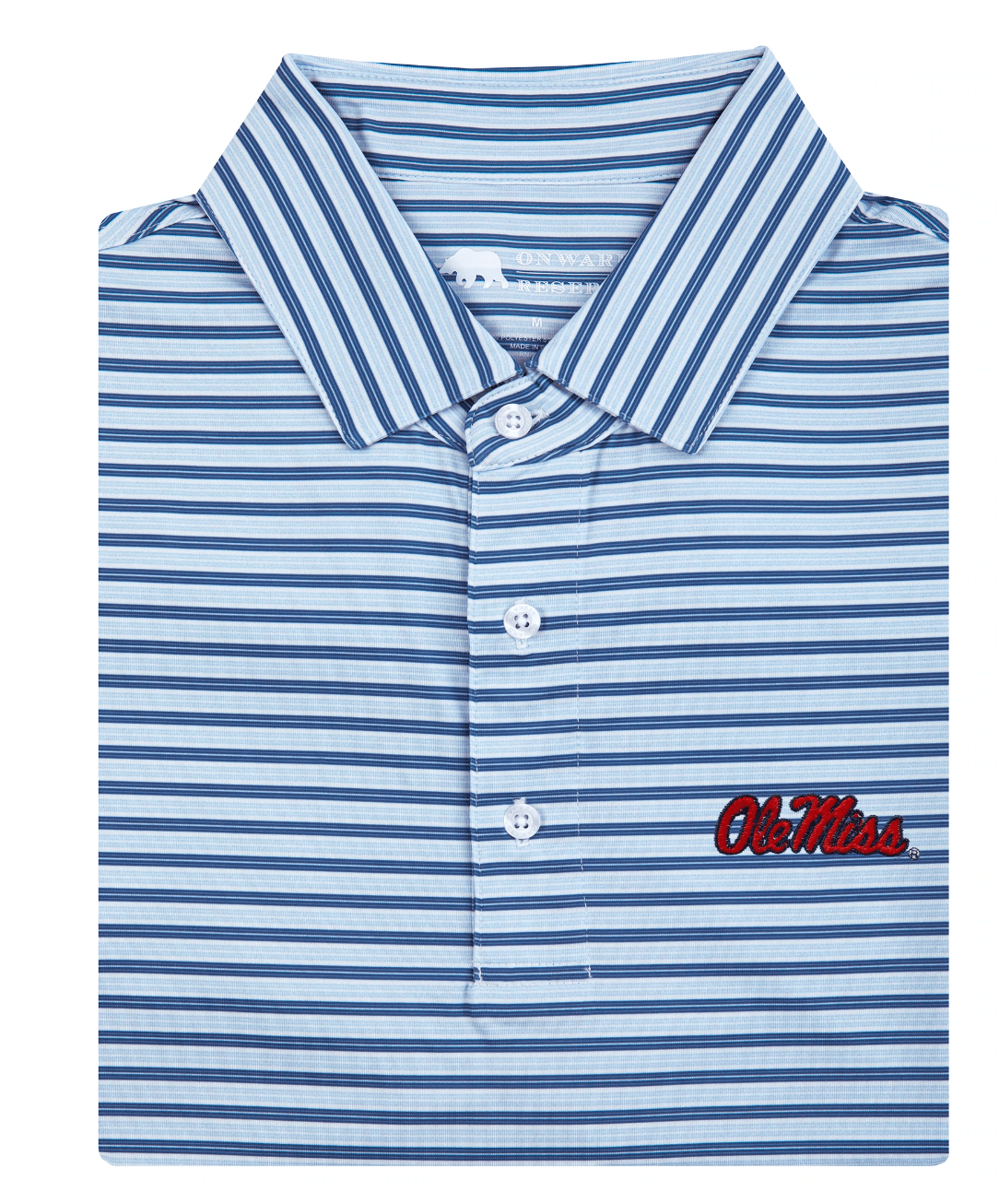 Ole Miss Wedge Stripe Performance Polo - Onward Reserve