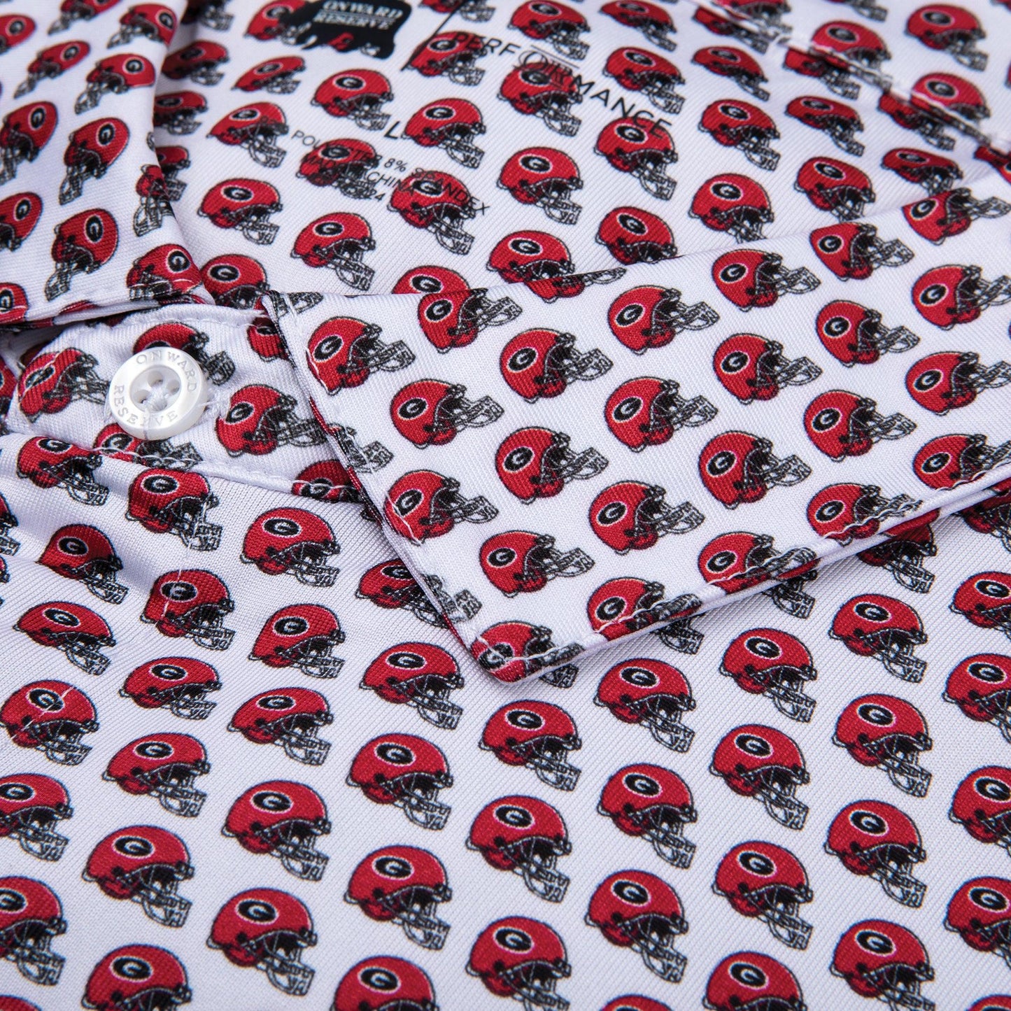 UGA Helmet Printed Polo - Onward Reserve