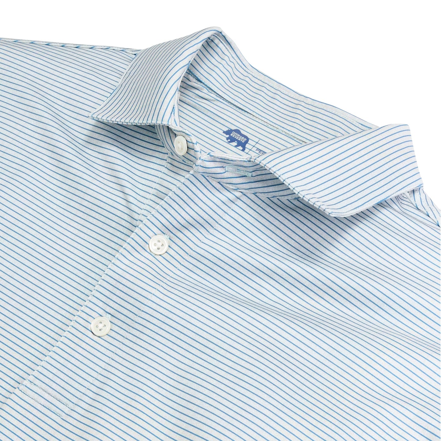 Birdie Stripe Performance Polo - Oyster Mushroom