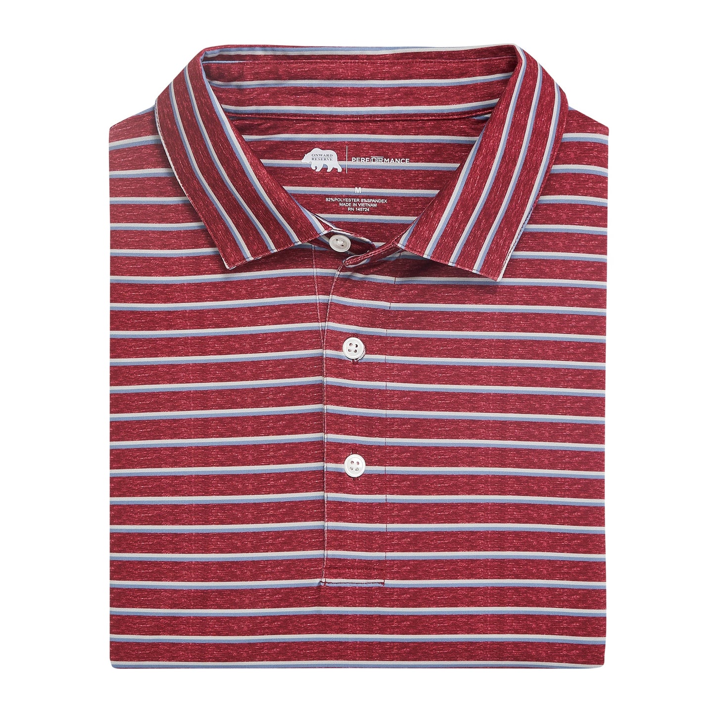 Fairway Stripe Performance Polo - Zinfandel
