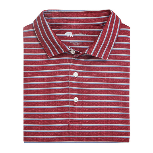 Fairway Stripe Performance Polo - Zinfandel
