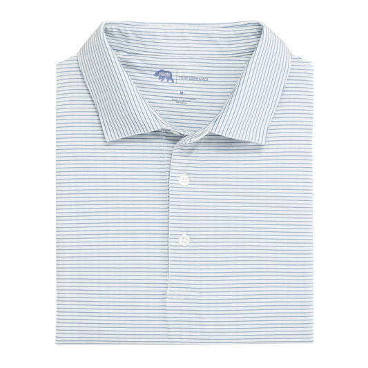 Birdie Stripe Performance Polo - Oyster Mushroom