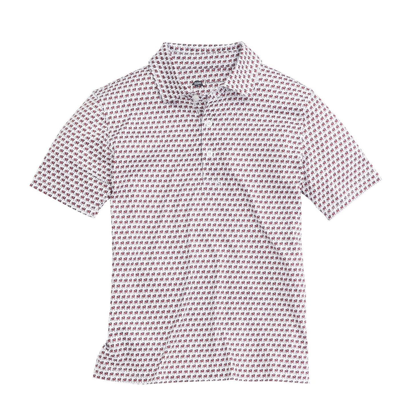 Lake Toxaway CC Standing Bulldog Printed Polo - White