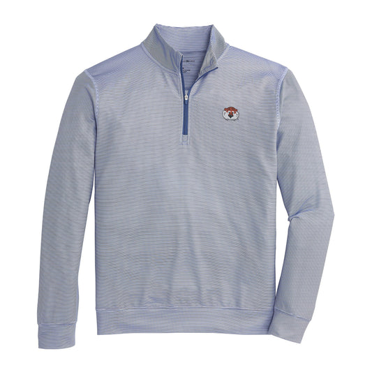 Lake Toxaway CC Aubie Hairline Stripe Printed Performance 1/4 Zip - Naval Academy