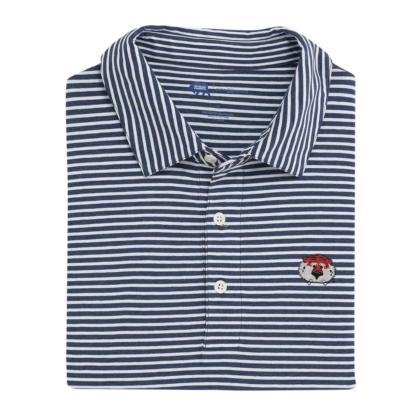 Lake Toxaway CC Aubie Row Stripe Icon Polo - Classic Navy