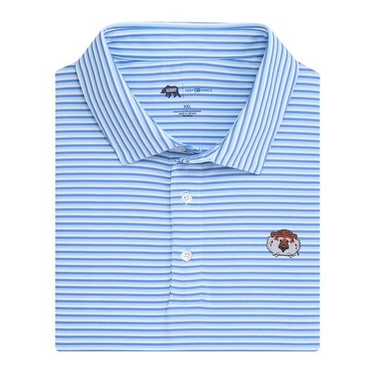 Lake Toxaway CC Aubie Tri Stripe Performance Polo - Blue Horizon
