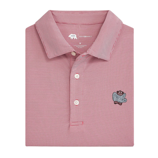 Lake Toxaway CC Big Al Hairline Stripe Performance Polo - Crimson