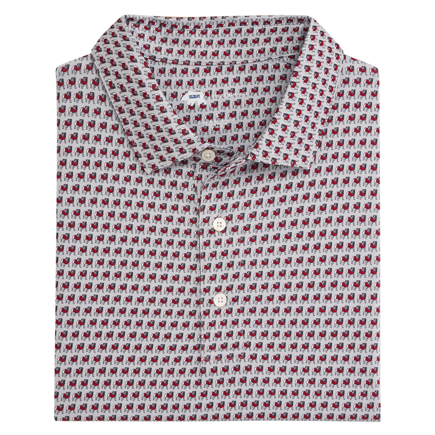 Lake Toxaway CC Standing Bulldog Printed Polo - Grey