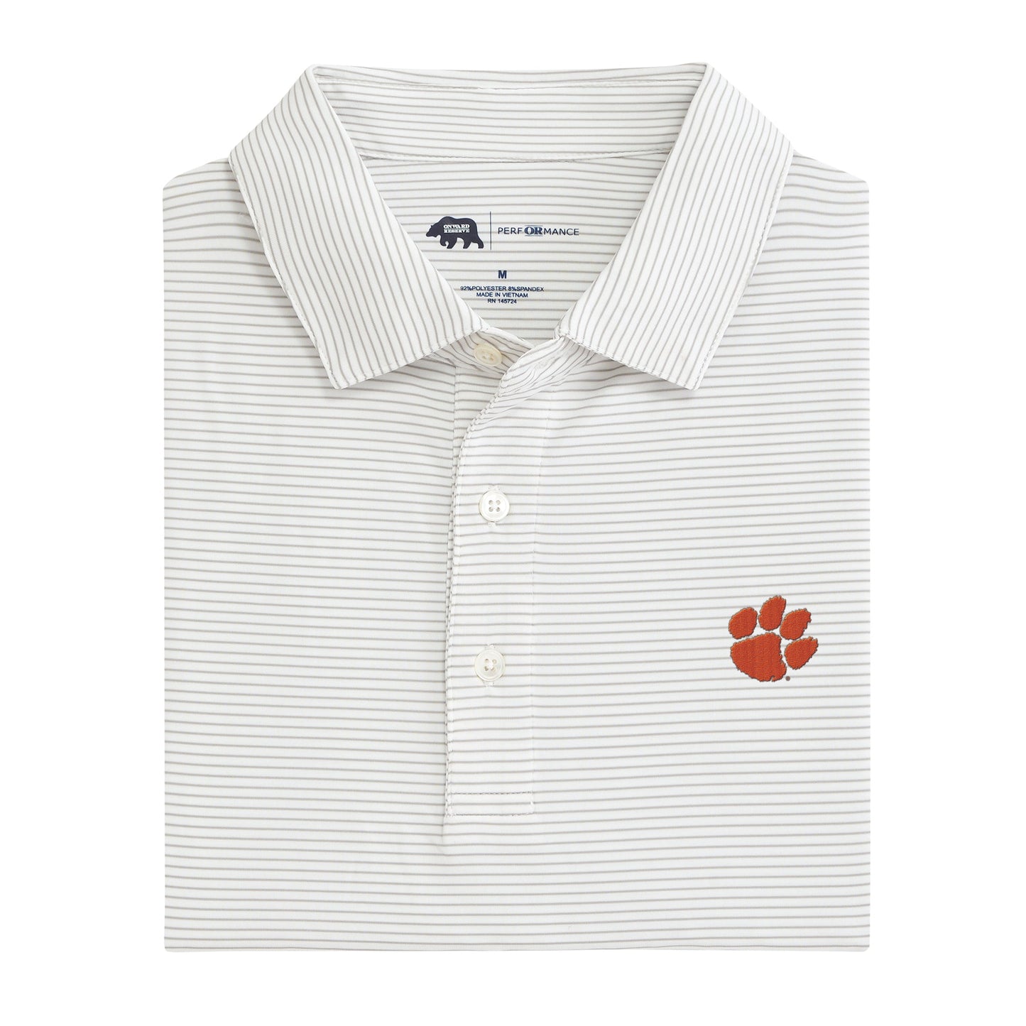 Lake Toxaway CC Clemson Paw Birdie Stripe Polo
