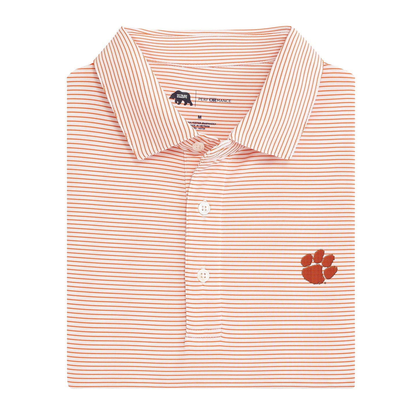 Lake Toxaway CC Clemson Paw Birdie Stripe Polo