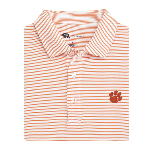 Lake Toxaway CC Clemson Paw Birdie Stripe Polo