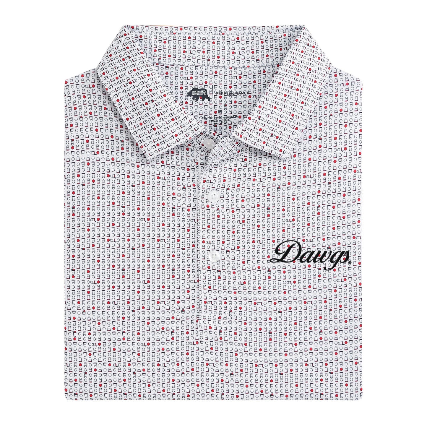 Lake Toxaway CC Dawgs Vintage Script Tailgate Games Printed Performance Polo - Red