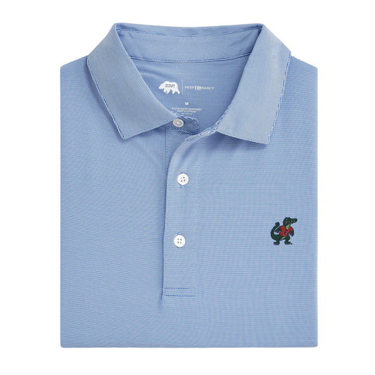 Lake Toxaway CC Hairline Stripe Standing Gator Performance Polo