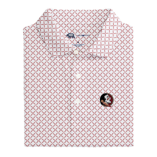 Lake Toxaway CC FSU Crossed Spear Printed Performance Polo - White