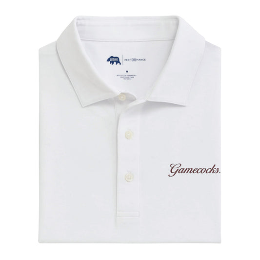 Lake Toxaway CC Gamecocks Vintage Script Solid Icon Polo - White