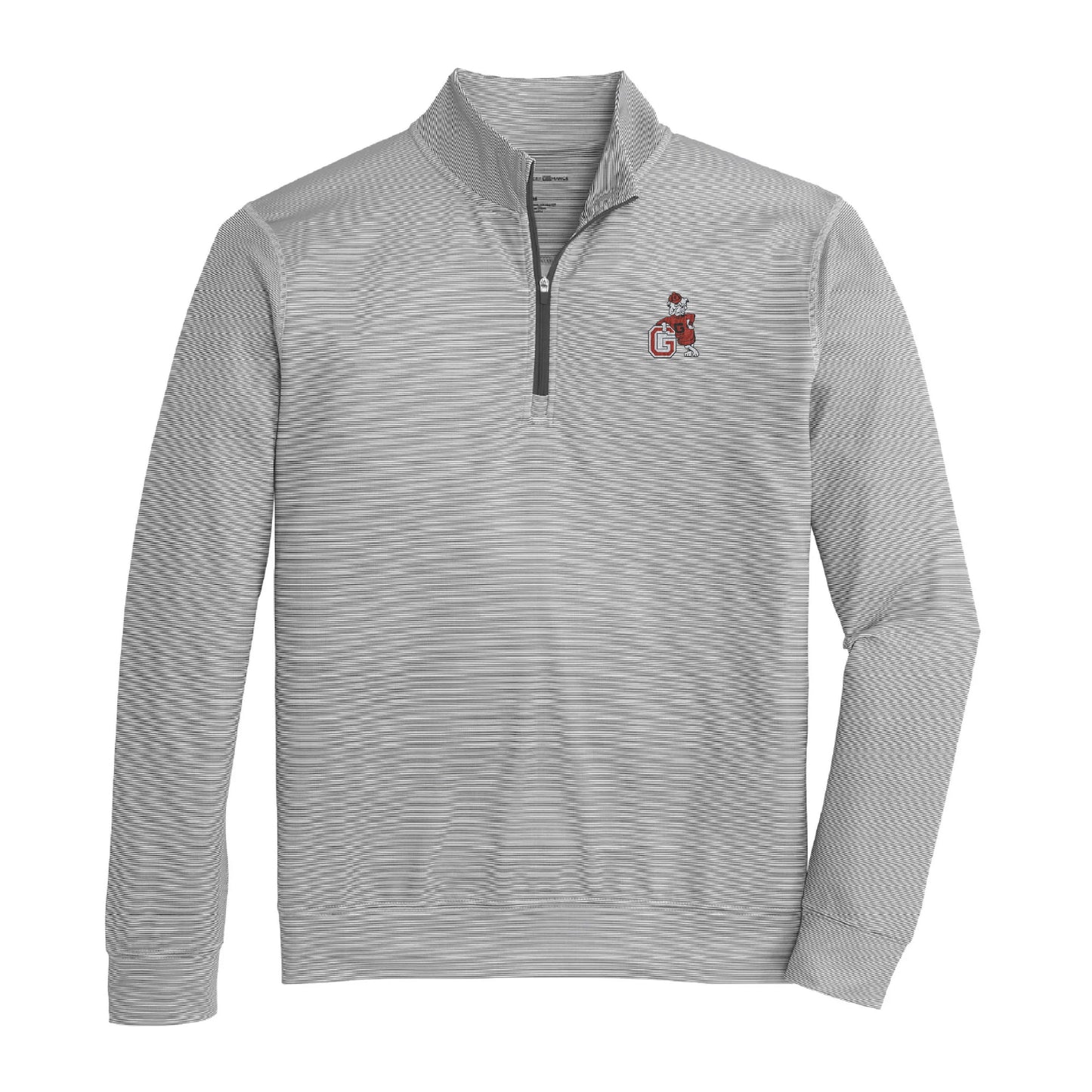 Lake Toxaway CC UGA G Dog Hairline Stripe Printed Performance 1/4 Zip - Black