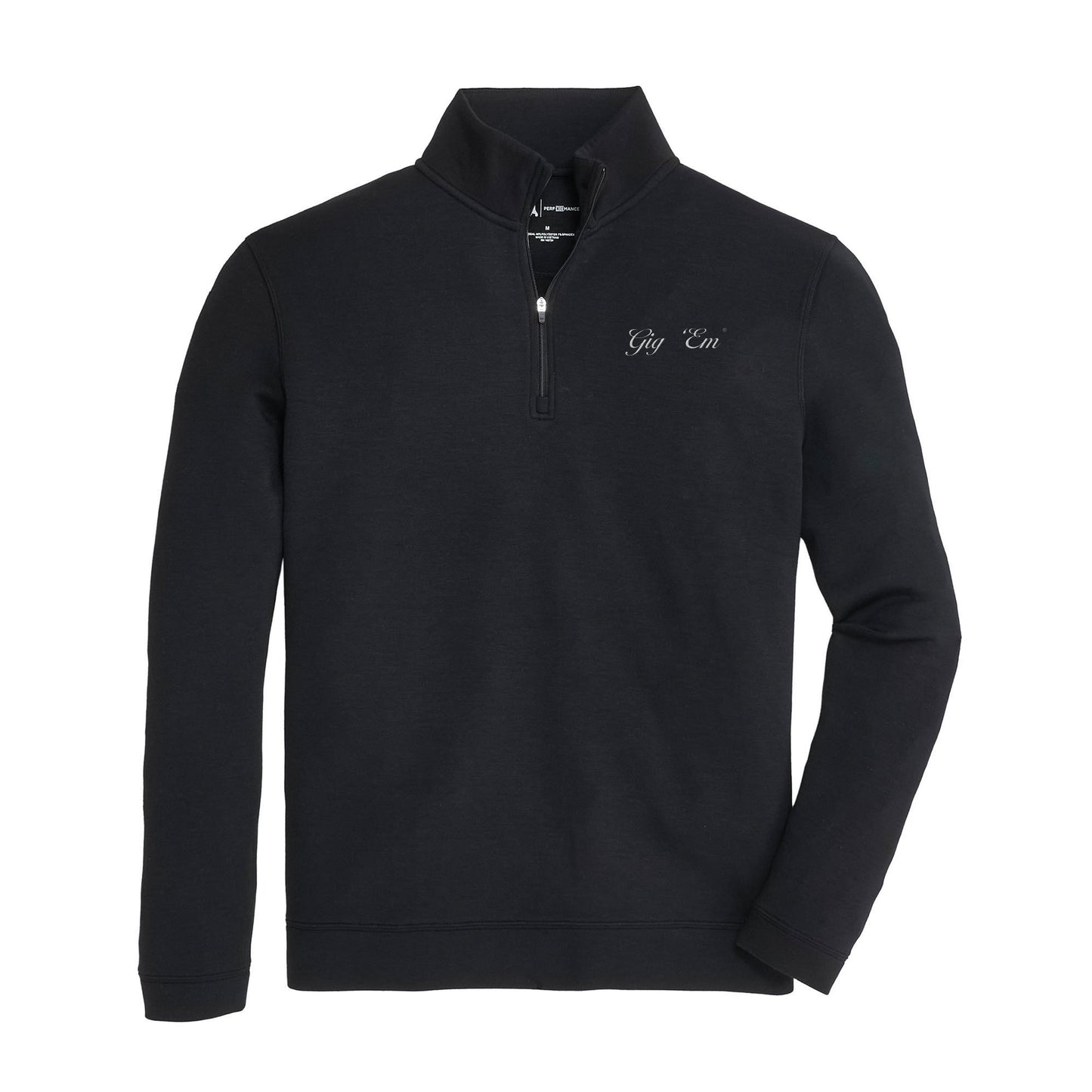 Lake Toxaway CC Gig 'Em Vintage Script Yeager Performance Pullover - Black