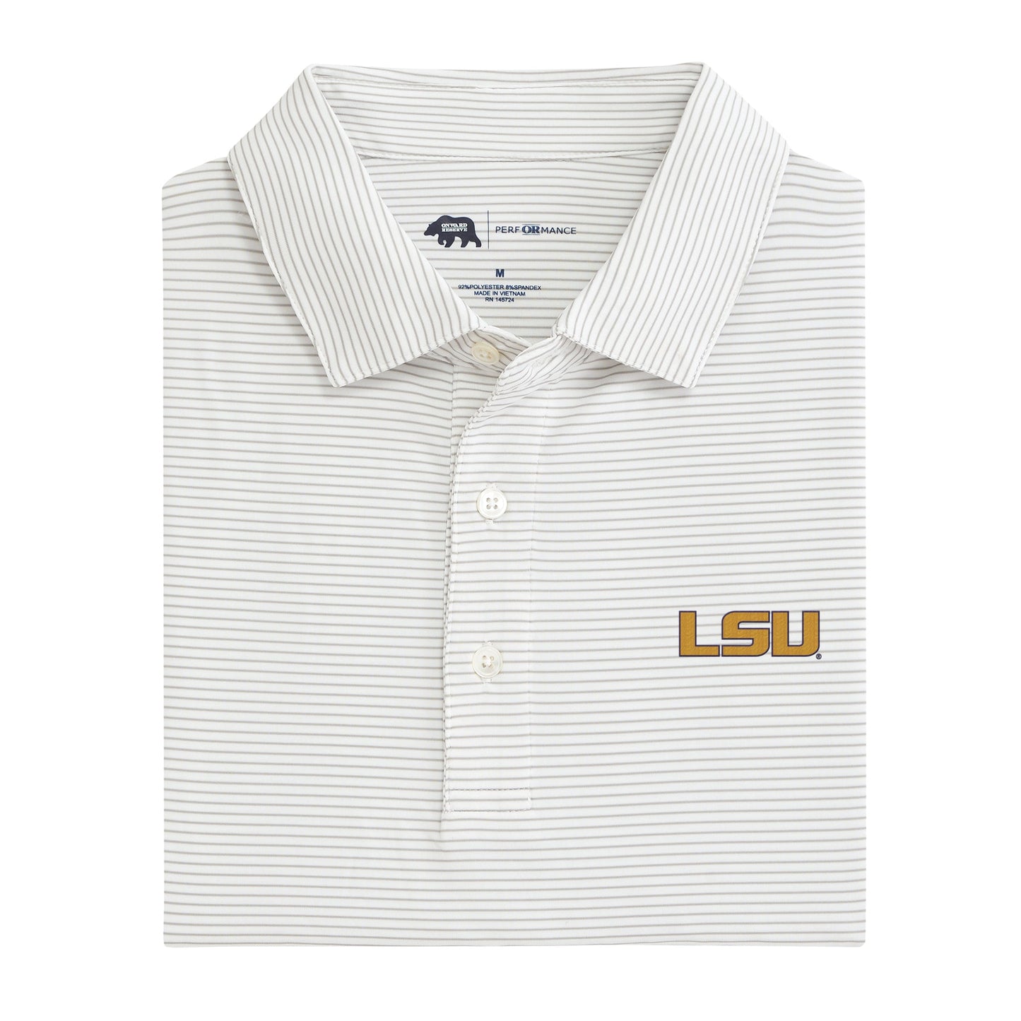 Lake Toxaway CC Birdie Stripe LSU Performance Polo