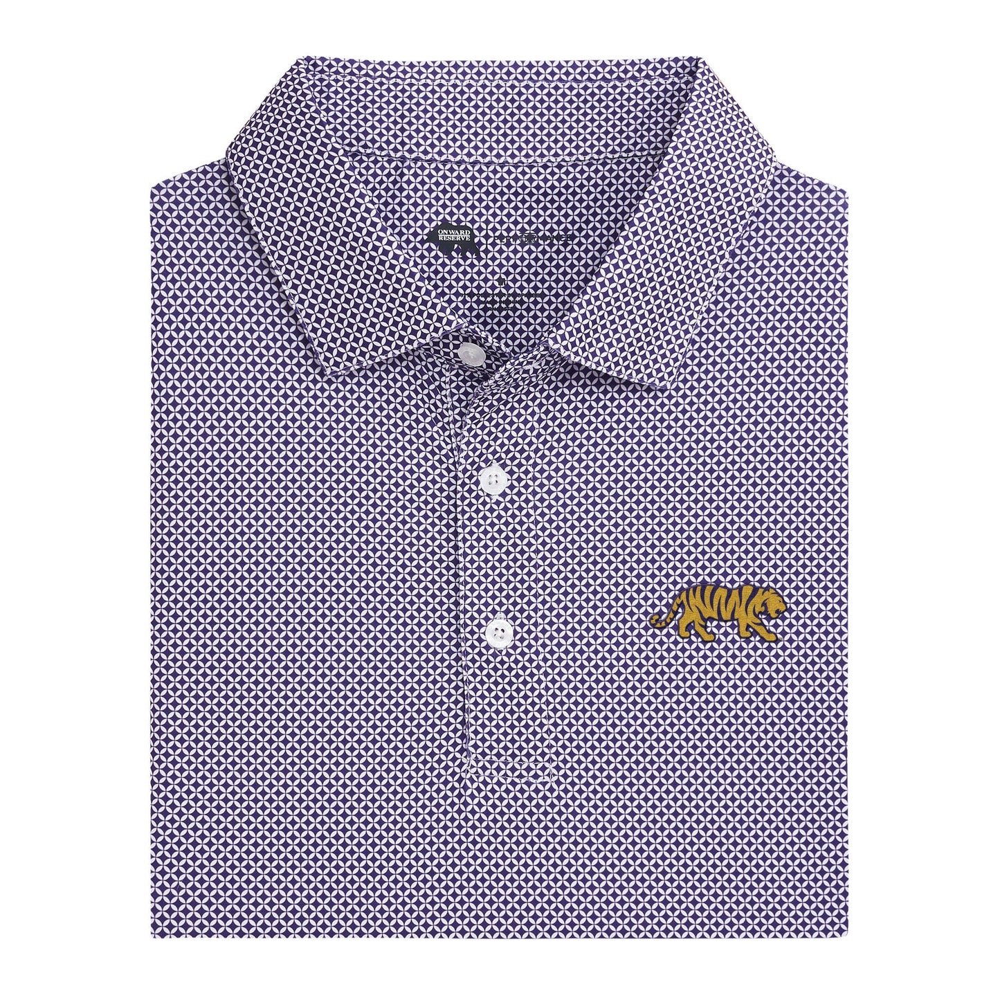 Lake Toxaway CC LSU Walking Tiger Scope Printed Performance Polo - Purple