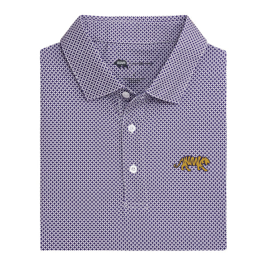 Lake Toxaway CC LSU Walking Tiger Scope Printed Performance Polo - Purple