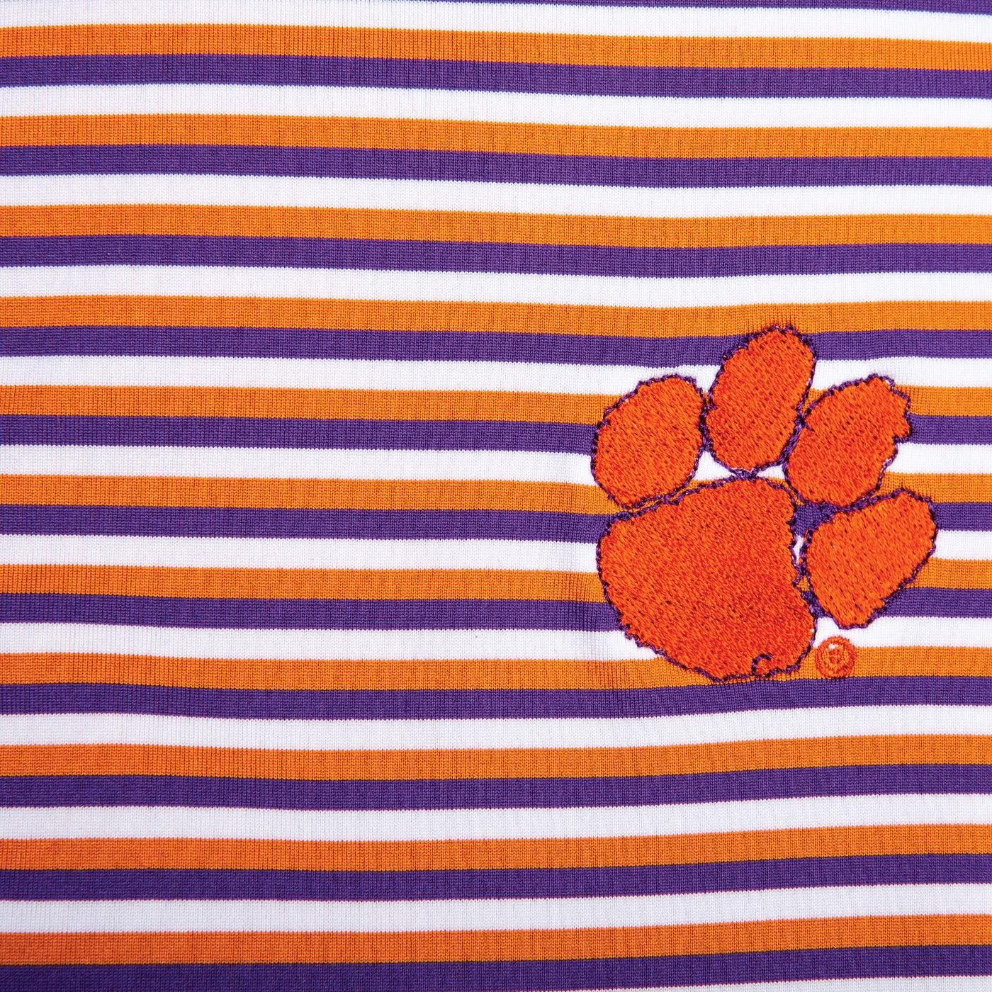 Triple Stripe Clemson Paw Polo - OnwardReserve