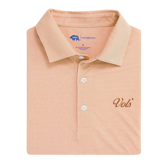 Lake Toxaway CC Vols Vintage Script Hairline Stripe Performance Polo - Orange