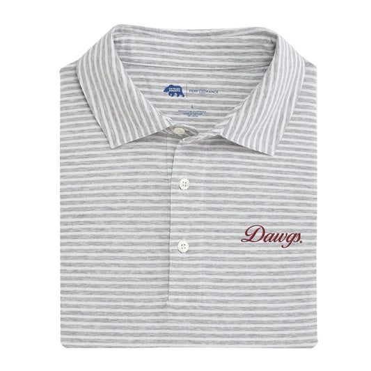 Lake Toxaway CC Dawgs Vintage Script Row Stripe Icon Polo - Heather Grey