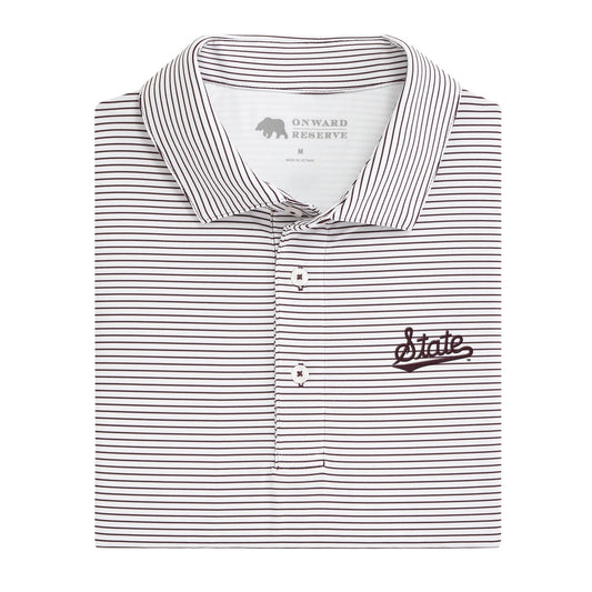 Lake Toxaway CC Birdie Stripe Mississippi State Script Performance Polo