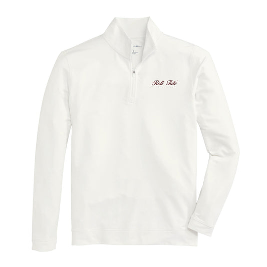 Lake Toxaway CC Roll Tide Vintage Script Flow 1/4 Zip Pullover - White