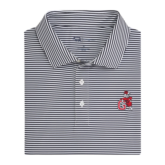 Lake Toxaway CC UGA G Dog Echo Stripe Performance Polo - Black