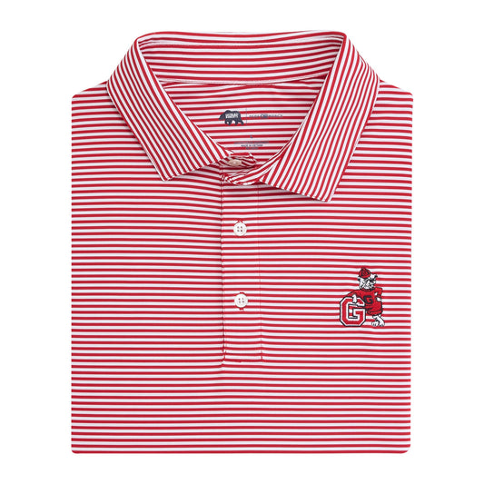 Lake Toxaway CC UGA G Dog Echo Stripe Performance Polo - Red