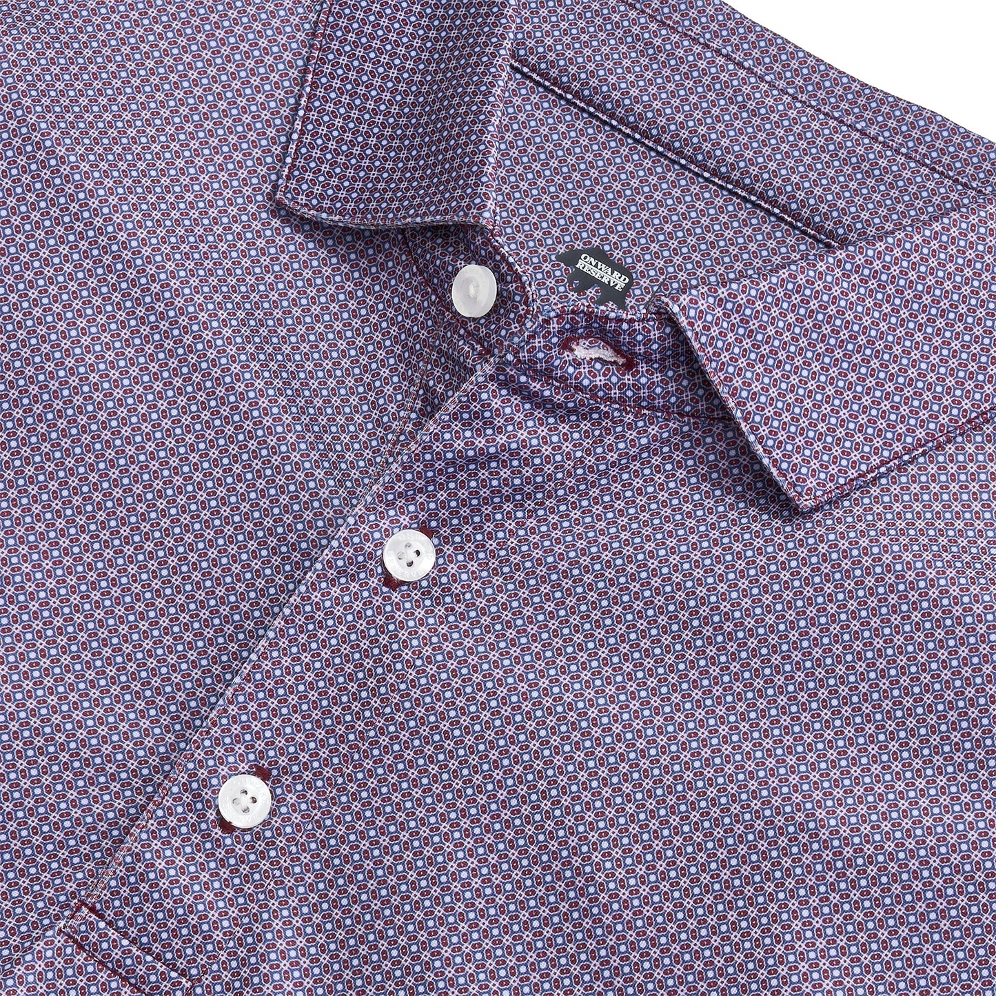 Range Printed Performance Polo - Zinfandel
