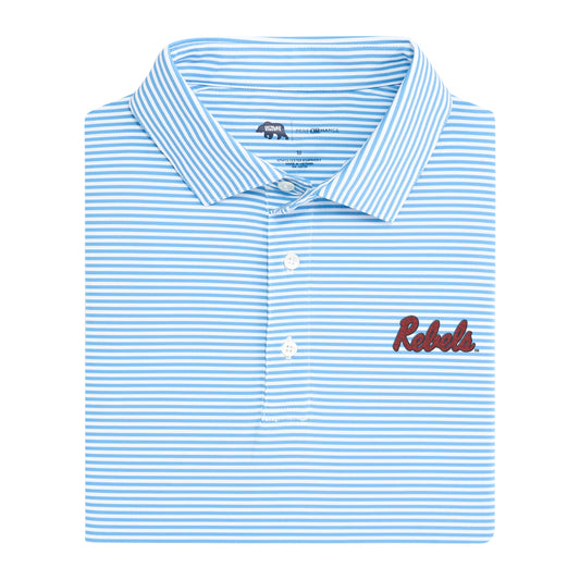 Lake Toxaway CC Ole Miss Rebels Echo Stripe Performance Polo - Sky