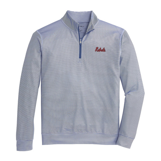 Lake Toxaway CC Ole Miss Rebels Hairline Stripe Printed Performance 1/4 Zip - Naval Academy